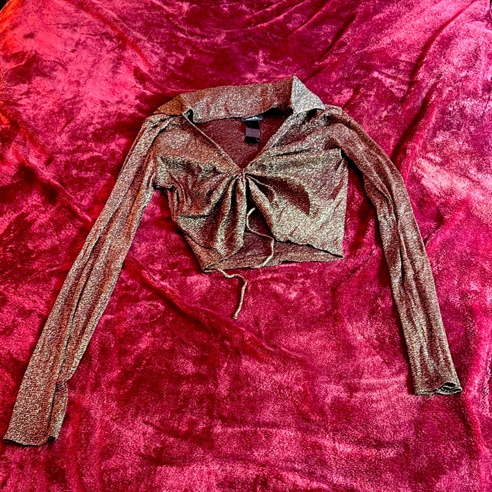 Rue21 Shimmering Bronze Wrap Blouse